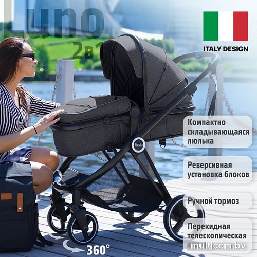 Универсальная коляска Nuovita Luno (2 в 1, графитовый)