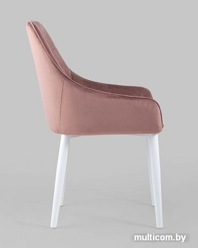 Стул Stool Group Диана велюр (пыльно-розовый) ножки белые