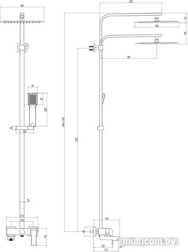 Душевая система Lemark Unit LM4562C