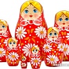 Развивающая игра Брестская Матрешка В красном наряде с ромашками (набор 7 шт)