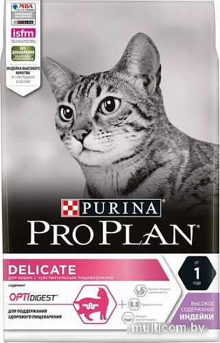 Сухой корм для кошек Pro Plan Delicate Adult OptiRenal с индейкой 3 кг
