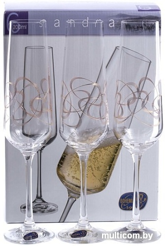 Набор бокалов для шампанского Bohemia Crystal Sandra 40728/Q9203/200
