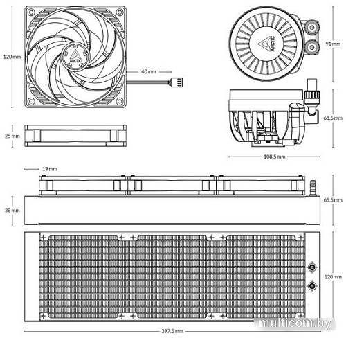 Жидкостное охлаждение для процессора Arctic Liquid Freezer III 360 Black ACFRE00136A