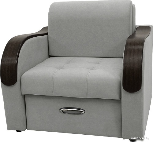 Кресло Сириус Лидер-1 ППУ 105x110 (Eva 08 велюр светло-серый)