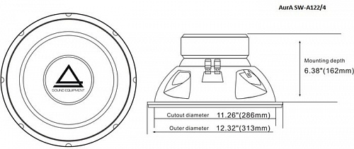 Головка сабвуфера Aura SW-A124