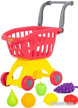 Тележка игрушечная Полесье Мини + набор продуктов №3 71378