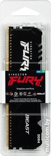 Оперативная память Kingston FURY Beast RGB 16GB DDR4 PC4-28800 KF436C18BBA/16