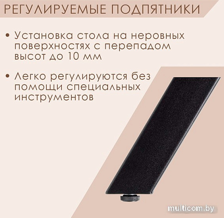 Кухонный стол Millwood Лофт Уэльс Л 120x70x75 (36 мм, бетон/металл черный)