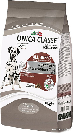 Сухой корм для собак Unica Natura Classe для взрослых уход за пищеварением 10 кг