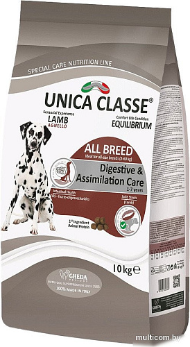 Сухой корм для собак Unica Natura Classe для взрослых уход за пищеварением 10 кг