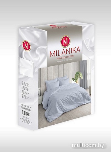 Постельное белье Миланика Серый туман Семейный (поплин г/к)