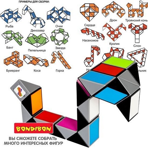 Головоломка Bondibon Smart Призмы. Пестрая змейка ВВ5281