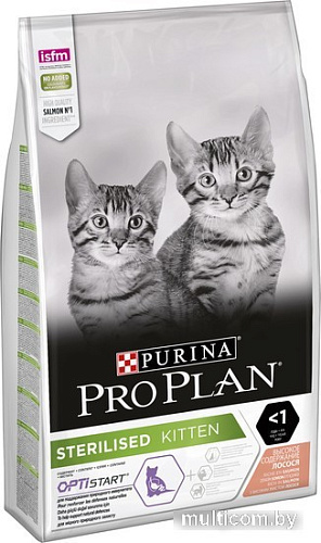 Сухой корм для кошек Pro Plan Sterilised Kitten OptiStart с лососем 10 кг