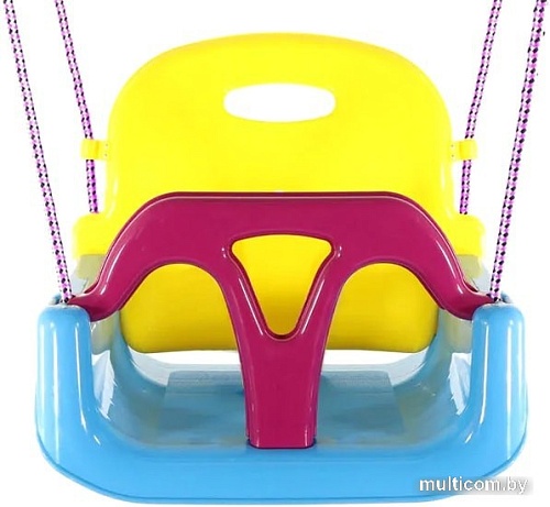 Подвесные качели Midzumi Пластиковые навесные качели 3 в 1 (голубой/желтый/малиновый)
