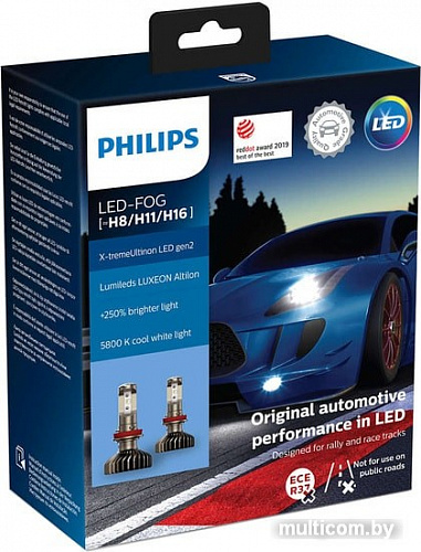 Светодиодная лампа Philips H8/H11/H16 X-tremeUltinon LED gen2 2шт