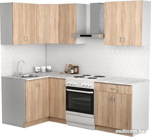 Готовая кухня S-Company Клео лайт 1.2x1.7 левая (дуб сонома/дуб сонома)