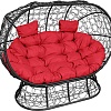 Садовый диван M-Group Лежебока 11190406 (на подставке с черным ротангом/красная подушка)