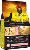 Сухой корм для собак Ambrosia Puppy & Growth All Breeds Chicken & Fresh Fish (для щенков всех пород с курицей и рыбой) 2 кг