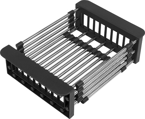 Кухонная мойка Basic CL DS Decor 45x50 (черный, коландер, дозатор)