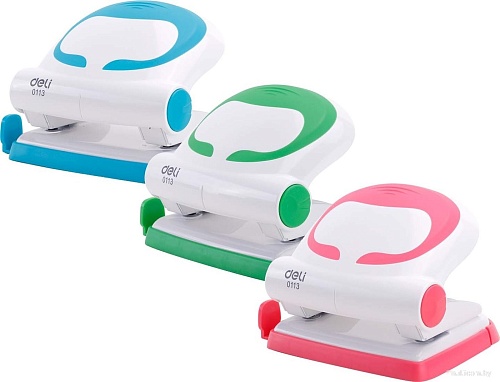 Дырокол Deli Vivid 0113 20 листов (белый/розовый)