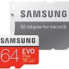 Карта памяти Samsung EVO+ microSDXC 64GB + адаптер [MB-MC64GA]