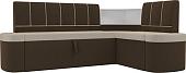 Угловой диван Mebelico Тефида 107518 (правый, бежевый/коричневый)