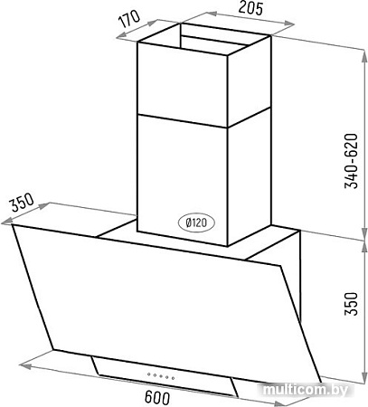 Кухонная вытяжка Ciarko Diana 60 (белый)