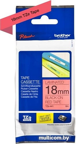 Картридж-лента для термопринтера Brother TZe-441 (18 мм, 8 м)