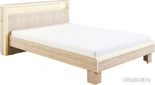 Кровать МСТ. Мебель Оливия №3.3 180x200 (с подсветкой, дуб сонома светлый)