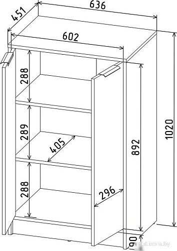 Тумба Интерлиния Концепт КТ-Т64 (дуб серый/дуб золотой)