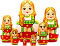 Развивающая игра Брестская Матрешка Девушка в восточном славянском традиционном костюме (набор 7 шт)