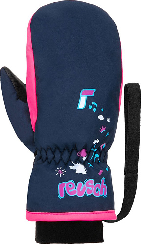 Горнолыжные варежки Reusch Kids Mitten 6285405-4540 (р-р 2, Dress Blue/Knockout Pink)