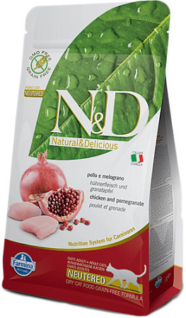 Сухой корм для кошек Farmina N&D Grain Free Cat Chicken & Pomegranate Neutered 1.5 кг