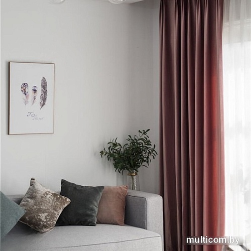 Комплект штор Soft Lines Бархат 9102G-A25 1.8x2.4 м (пыльная роза, 2 шт)