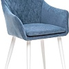 Стул с подлокотниками Leset Слим с подлокотниками (белый/велюр синий)