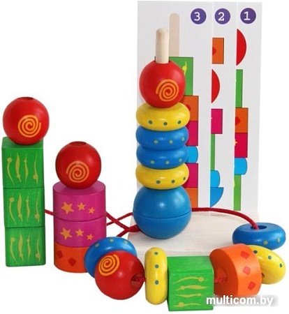 Пирамидка Краснокамская игрушка Пирамидка Геометрия ПИР-18