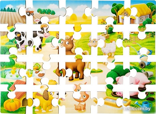 Мозаика/пазл Baby Toys First Puzzle. Кто живет в Деревне 04189