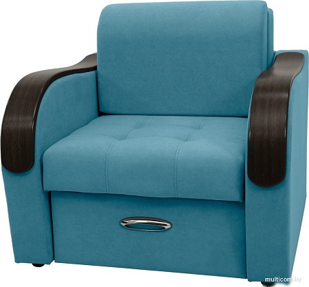 Кресло Сириус Лидер-1 НПБ 105x110 (Eva 29 велюр голубой)