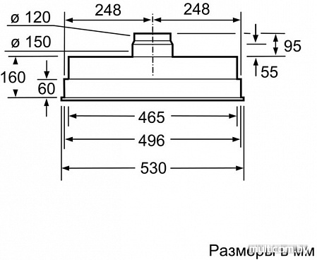 Кухонная вытяжка Bosch DHL555BL