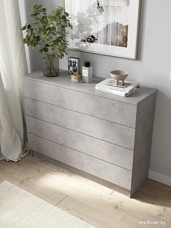 Комод Горизонт Нео 1050 4 ящика (бетон)