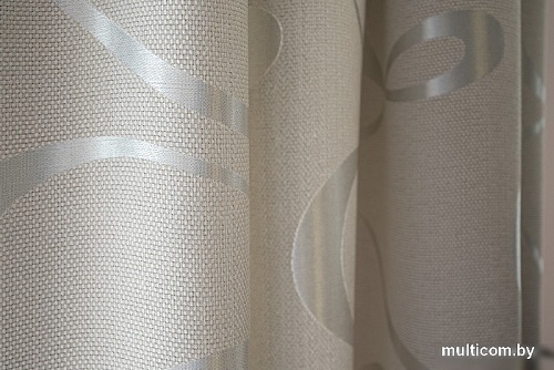 Комплект штор Decoretto Рогожка с волной РСВ-K1 3.5x2.6 м (светло-серый, 2 шт)