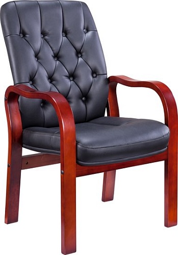 Кресло Everprof Monaco Wood CF (экокожа, черный)