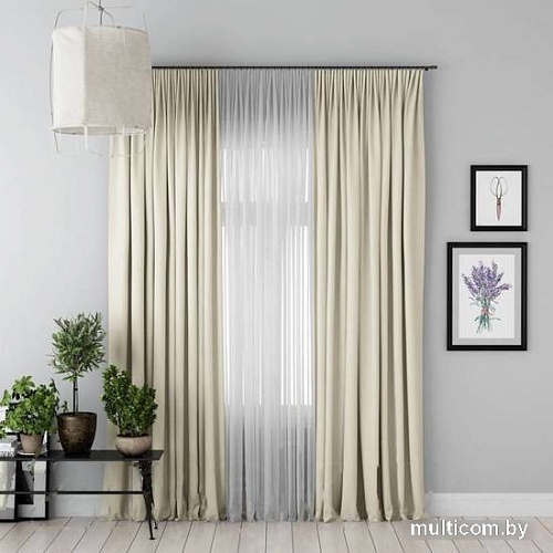 Комплект штор Pasionaria Блэкаут 340x250 с подхватами (сливочный)