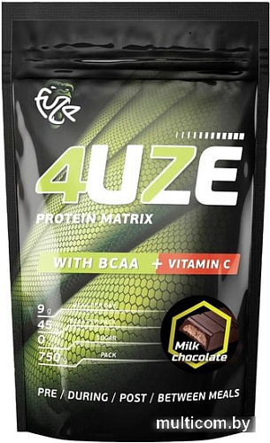 Протеин Pureprotein Fuze 4uze + BCAA (750г, молочный шоколад)