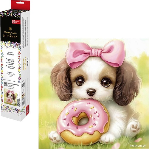 Алмазная мозаика Феникс+ Щенок с пончиком 71362