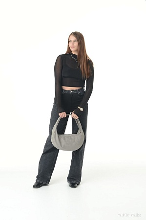 Женская сумка MT.style Hobo Velour (серый)