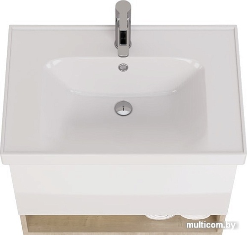 Мебель для ванных комнат Dreja Тумба под умывальник Perfecto 70 99.0812 (дуб эврика/белый гл.)