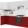 Готовая кухня S-Company Клео глосc 1.2x3.0 левая (бургундский глянец/белый глянец)