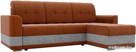 Угловой диван Mebelico Честер 61125 (правый, рогожка, коричневый/серый)