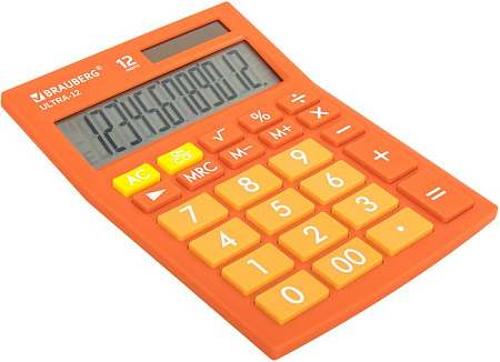 Бухгалтерский калькулятор BRAUBERG Ultra 12-RG 250495 (оранжевый)